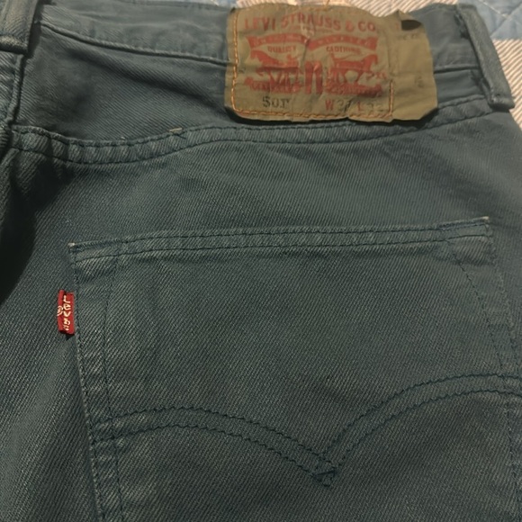 Levi's 501  Mens Jeans Size 32x32 blue Straight Fit Button Fly Denim - Picture 5 of 15
